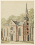 29263 Opstand van de noord- en de westgevel van de Nederlands Hervormde kerk (1e Dorsstraat 1) te Zeist, verbouwd ...